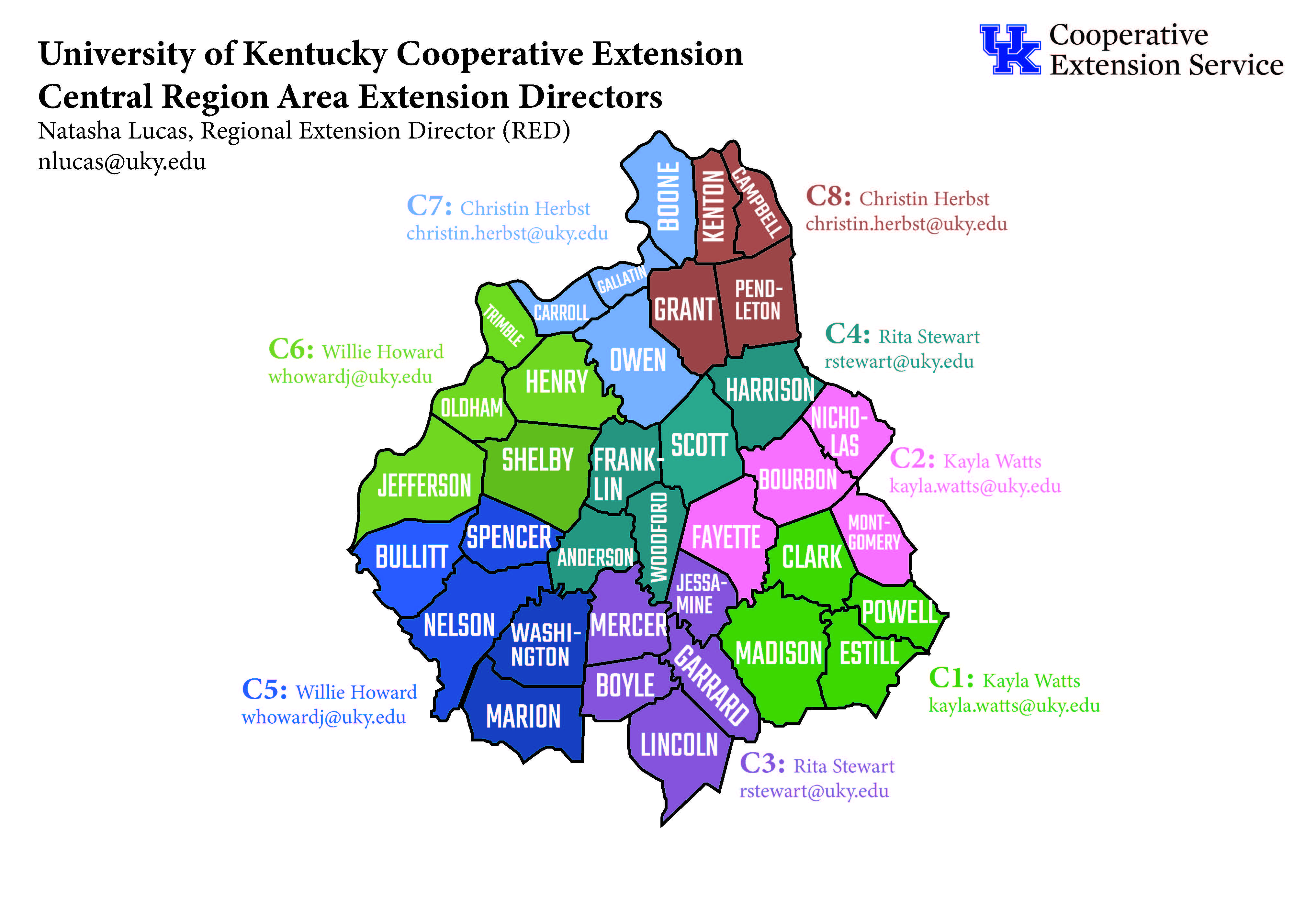 Central Region Counties in Kentucky